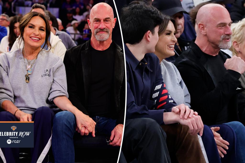 ‘SVU’ co-stars Mariska Hargitay and Christopher Meloni hold hands courtside at Knicks game