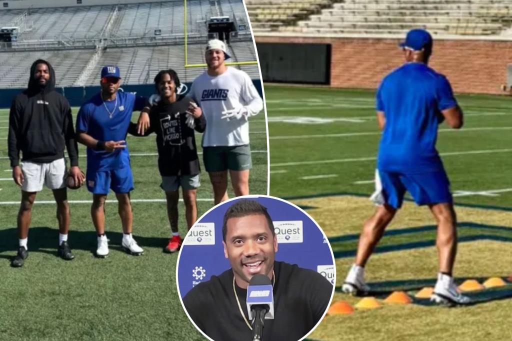 Russell Wilson getting to work with new Giants teammates